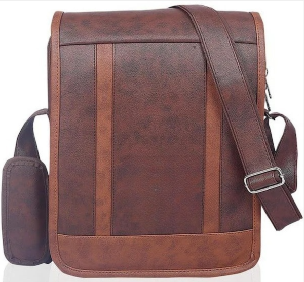 Shoulder Bag – Stylish Handmade Dark Brown | Phone Bag | Faux Leather | Men | Women | Boys | Girls | Unisex | Multiple Compartments for Tablets, Phones