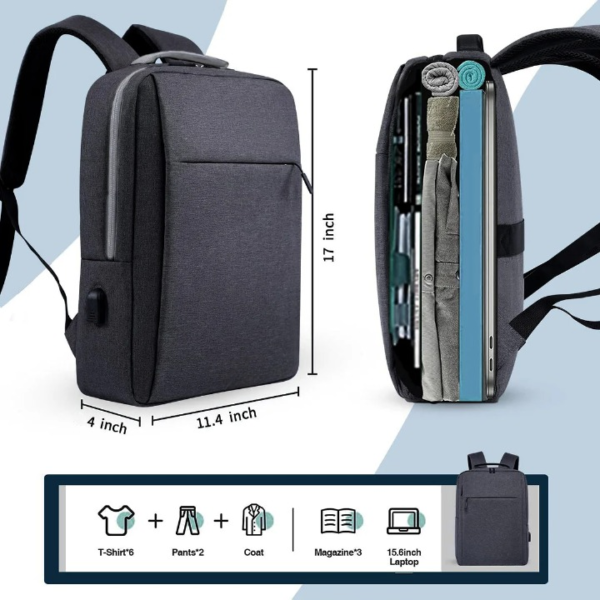 Backpack with USB Charging Port | Office Bag | School Bag | College Bag | Business Bag | Fits Laptops up to 16 Inches | Men | Women | Boys | Girls | Backpacks | Unisex - Image 5