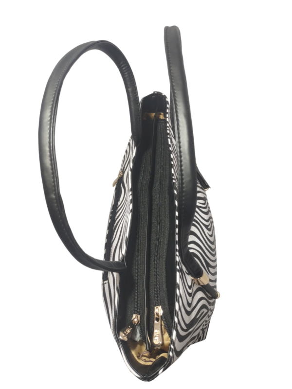 Black and White Zebra - Make a Statement with Our Totes - Tote Bag with Zipper, Totebag, Shoulder Bag, Tote Bag - Image 3