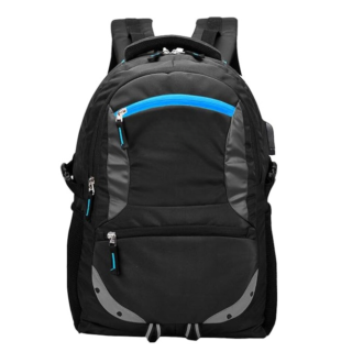 Zwart Rugzak met USB-oplaadpoort | Kantoortas | Schooltas | Collegetas | Zakelijke tas Past tot 16 inch Laptop | Heren | Dames | Jongens | Meisjes | Rugzakken | Uniseks | Rugzak Dames & Heren – Laptop Rugzak & Laptoptas voor 15.6 & 14 inch Laptops