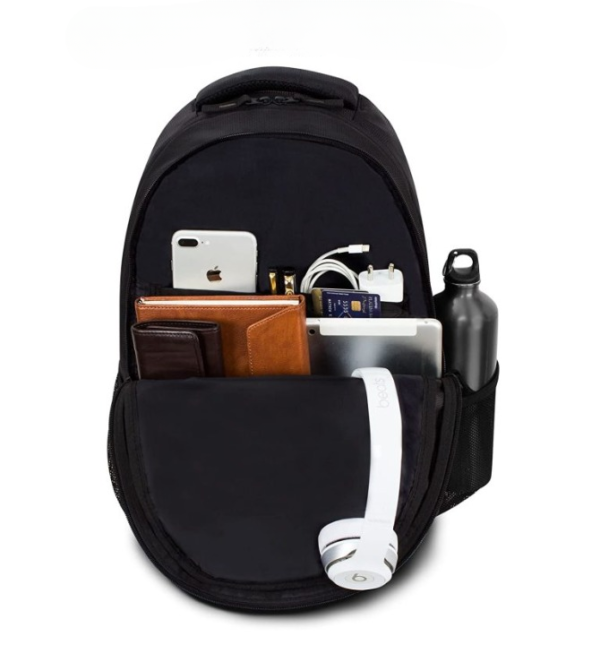 Black and Grey Backpack with USB Charging Port | Office Bag | School Bag | College Bag | Business Bag Fits up to 16-inch Laptop | Men | Women | Boys | Girls | Backpacks | Unisex - Image 2