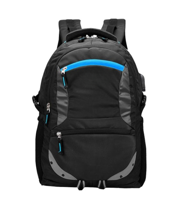 Black Backpack with USB Charging Port | Office Bag | School Bag | College Bag | Business Bag Fits up to 16-inch Laptop | Men | Women | Boys | Girls | Backpacks | Unisex - Image 2