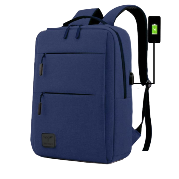 Water-Resistant Blue Travel Laptop Backpack with USB Charging Port | Office Bag | School Bag | College Bag | Business Bag Fits up to 16-inch Laptop | Men | Women | Boys | Girls | Backpacks | Unisex | Laptop Backpack | Women's Laptop Backpack | Men's Backpack