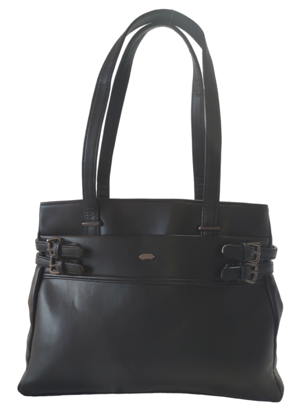 Black - Modern Black Shoulder Bag with Multiple Compartments