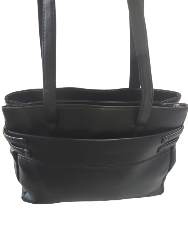 Black - Modern Black Shoulder Bag with Multiple Compartments - Image 3