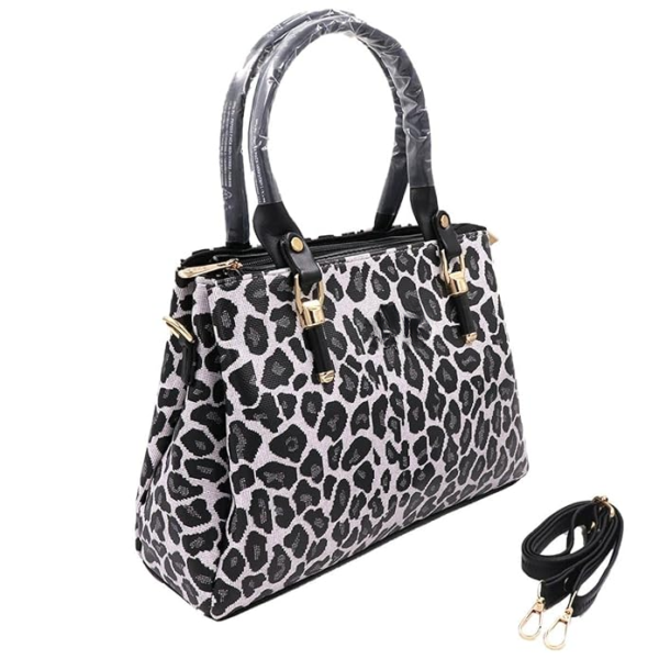 Black and White Cheetah - Express Yourself with Our Totes - Tote Bag with Zipper, Totebag, Shoulder Bag, Tote Bag - Image 4