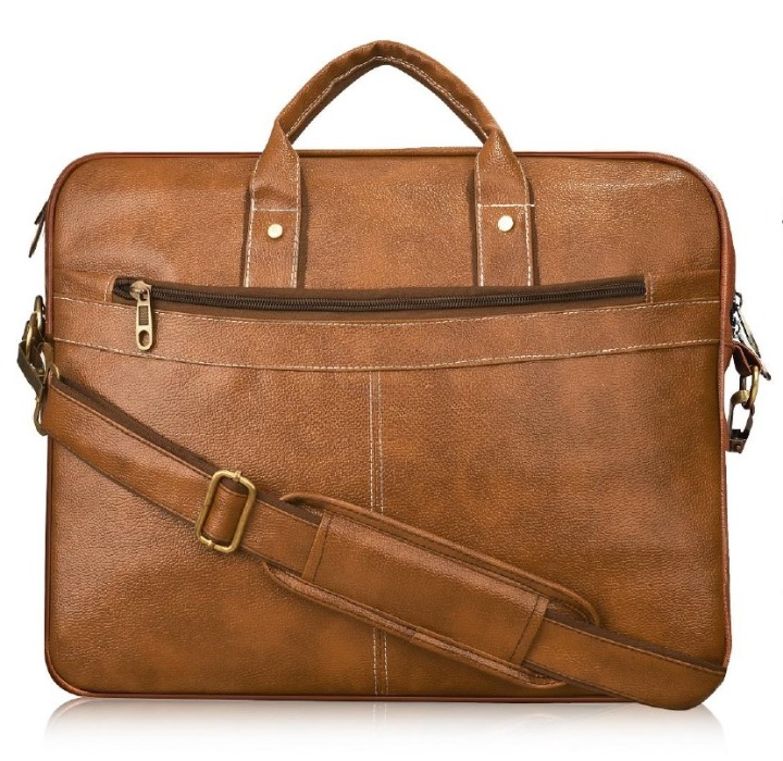 Classic Light Brown PU Leather Messenger Bag – Laptop Bag for Work and Travel 1 Classic Light Brown PU Leather Messenger Bag – Laptop Bag for Work and Travel
