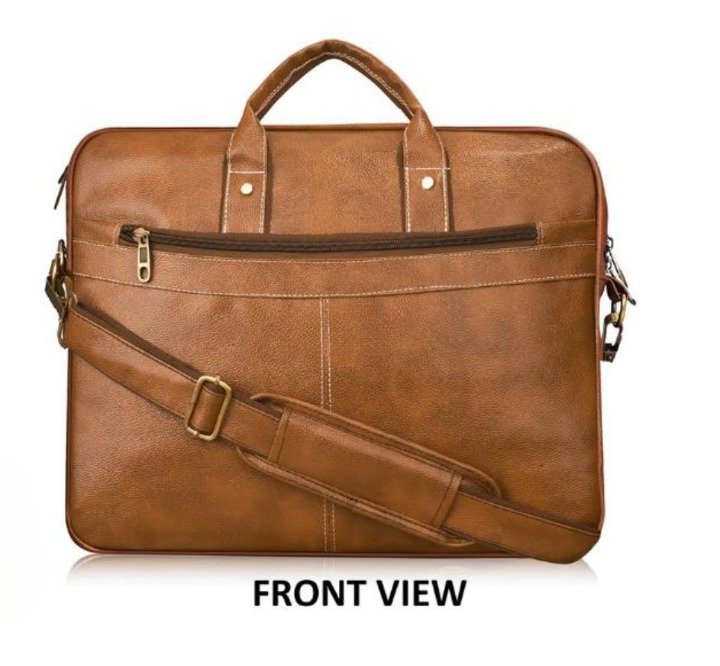 Classic Light Brown PU Leather Messenger Bag – Laptop Bag for Work and Travel 7 Classic Light Brown PU Leather Messenger Bag – Laptop Bag for Work and Travel - Image 7