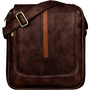 Unisex shoulder bag – Patterned dark brown, stylish and durable