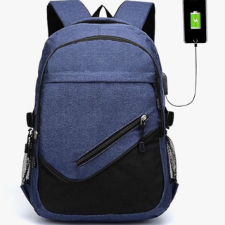Travel Laptop Backpack with USB Charging Port – Blue & Black | Laptop Backpack Men & Women | Fits up to 16 inch Laptop, Compatible with 15.6 & 14 inch | backpack women | Unisex